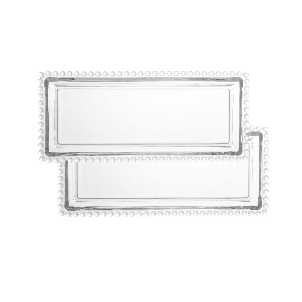 Travessa Retangular De Cristal Pearl 30cm X 13cm X 3cm - Wolff