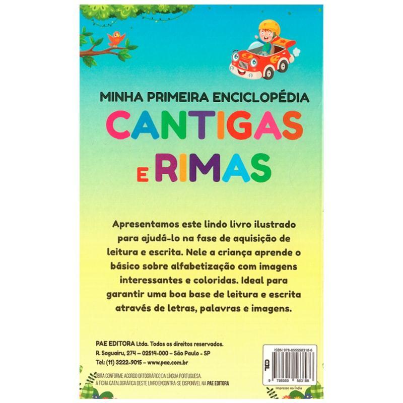 Livro Minha Primeira Enciclopédia Bilíngue Cantigas E Rimas