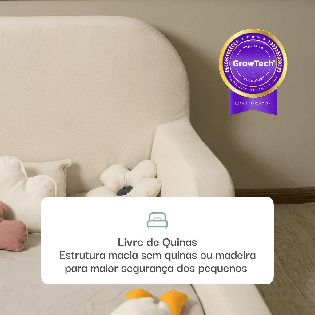 Cama Infantil Montessoriana Casal Com Estrutura Baixa E Tecido Macio Sem Colchão - Little Duck