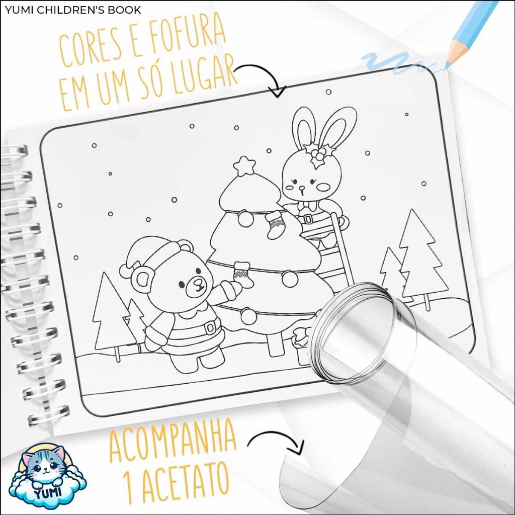 Livro De Colorir Cute Bear Cute Bunny Goods Folhas 180G Desenhos Super Fofos Pintar Crianças E Adultos