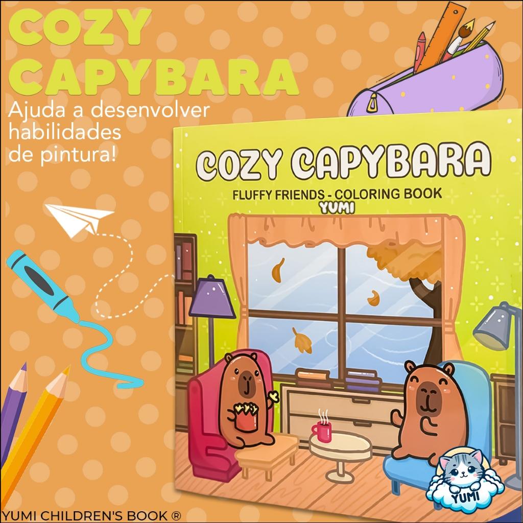 Livro De Colorir Comfy Fluffy Friends Folhas Grossas 120G Desenhos Fofos Pintar Crianças E Adultos