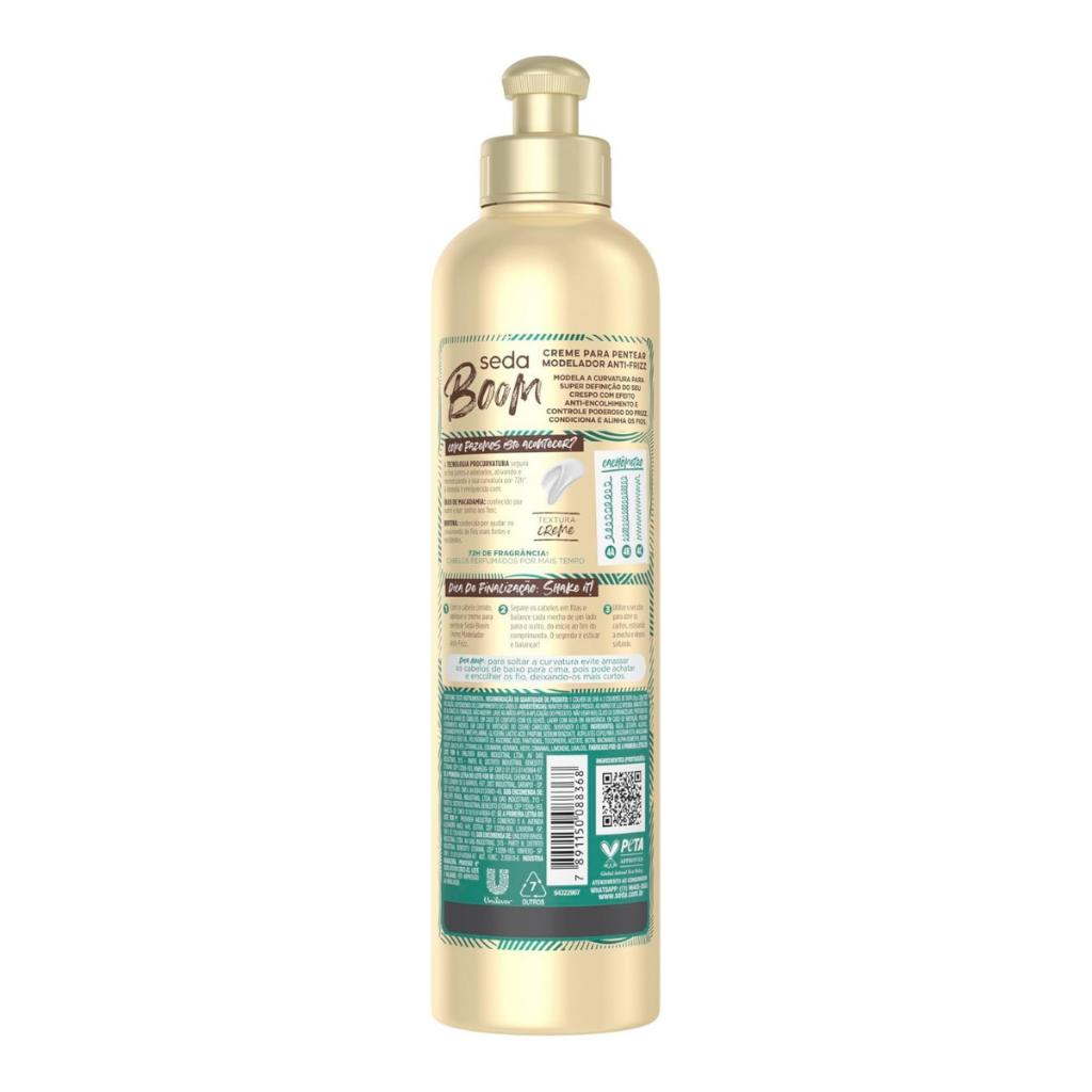 Creme Para Pentear Seda Boom Modelador Antifrizz 350ml