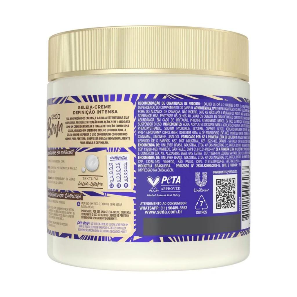 Geleia Seda Boom Creme Definição Intensa 500g