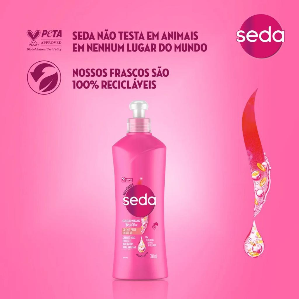 Creme Para Pentear Seda Ceramidas Brilho Com 300ml