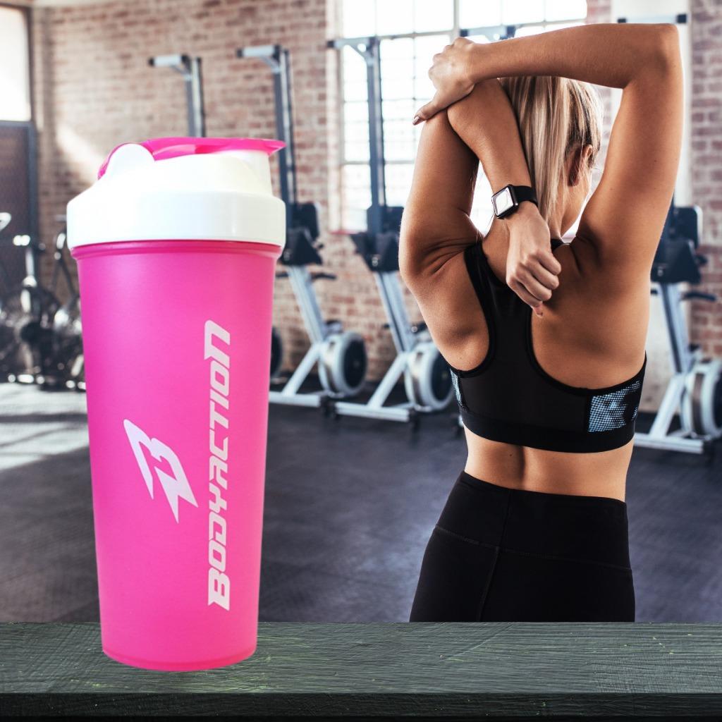 Coqueteleira Shaker Academia 600ml Rosa Bodyaction