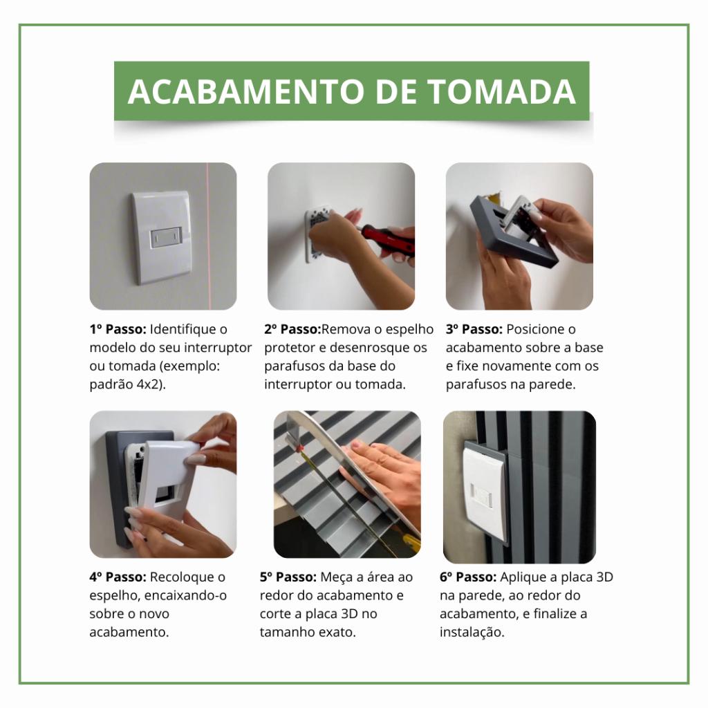 Acabamento De Tomada Para Parede 3D - 4x2 12 Cores Direct Borrachas