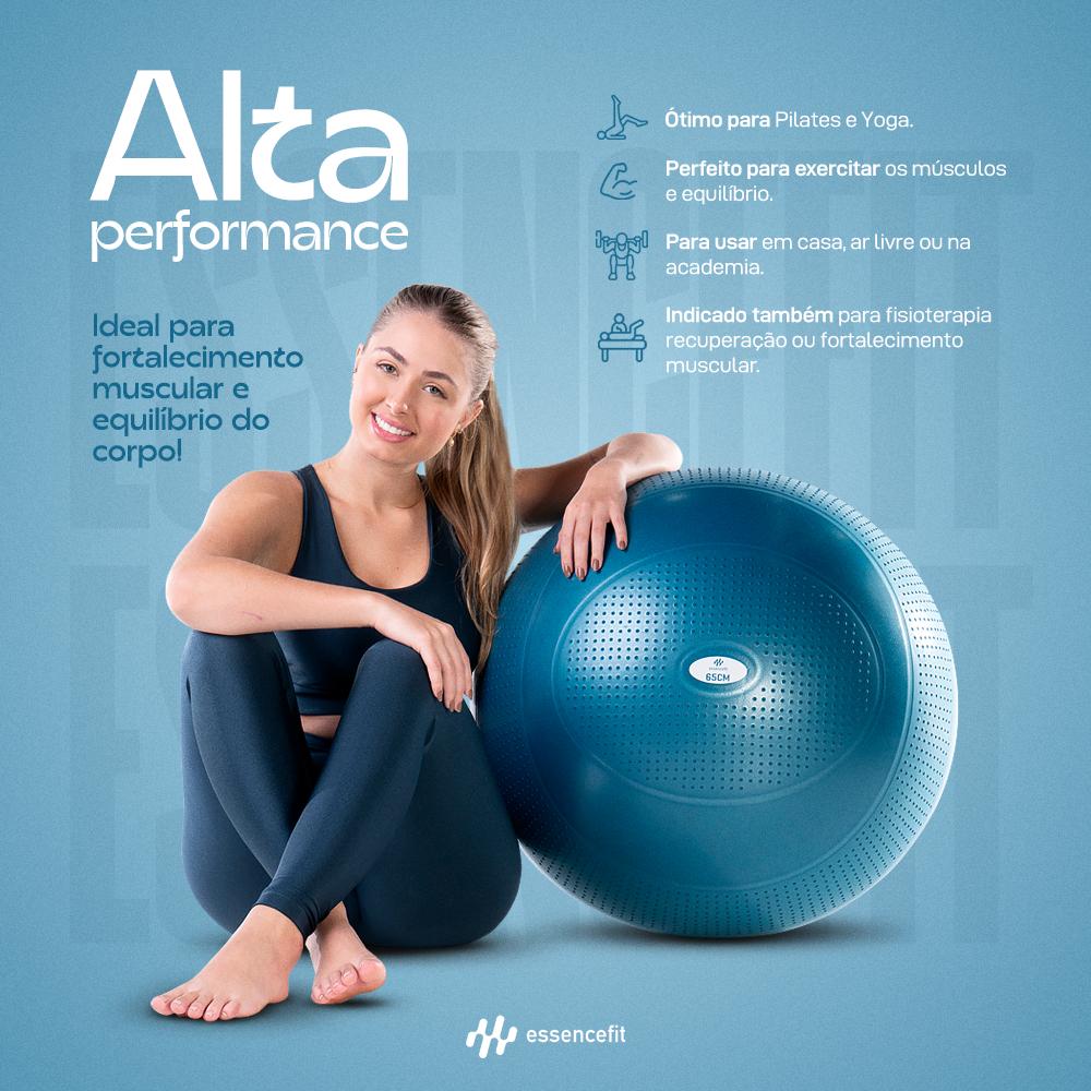 Bola Pilates Suiça Yoga 65cm Ginástica Abdominal E Muscular Com Tecnologia Anti-estouro Essencefit