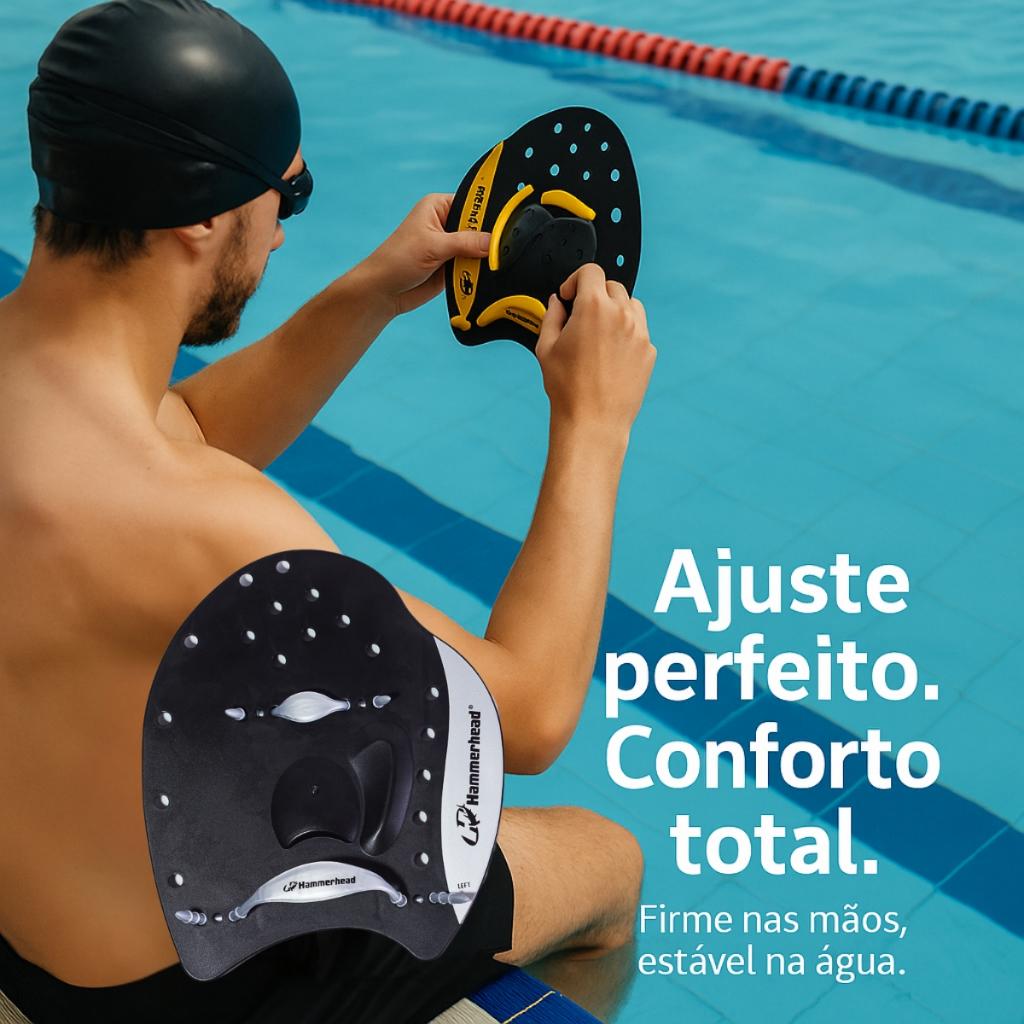 Palmar Natação Hammerhead Elite Hand Paddle Nadadeira Treino Resistência Profissional Adulto Juvenil
