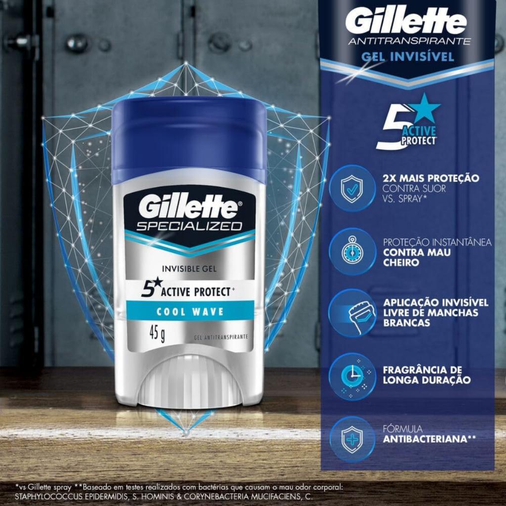 Desodorante Antitranspirante Gillette Em Gel Cool Wave Invisible Gel Com 45g