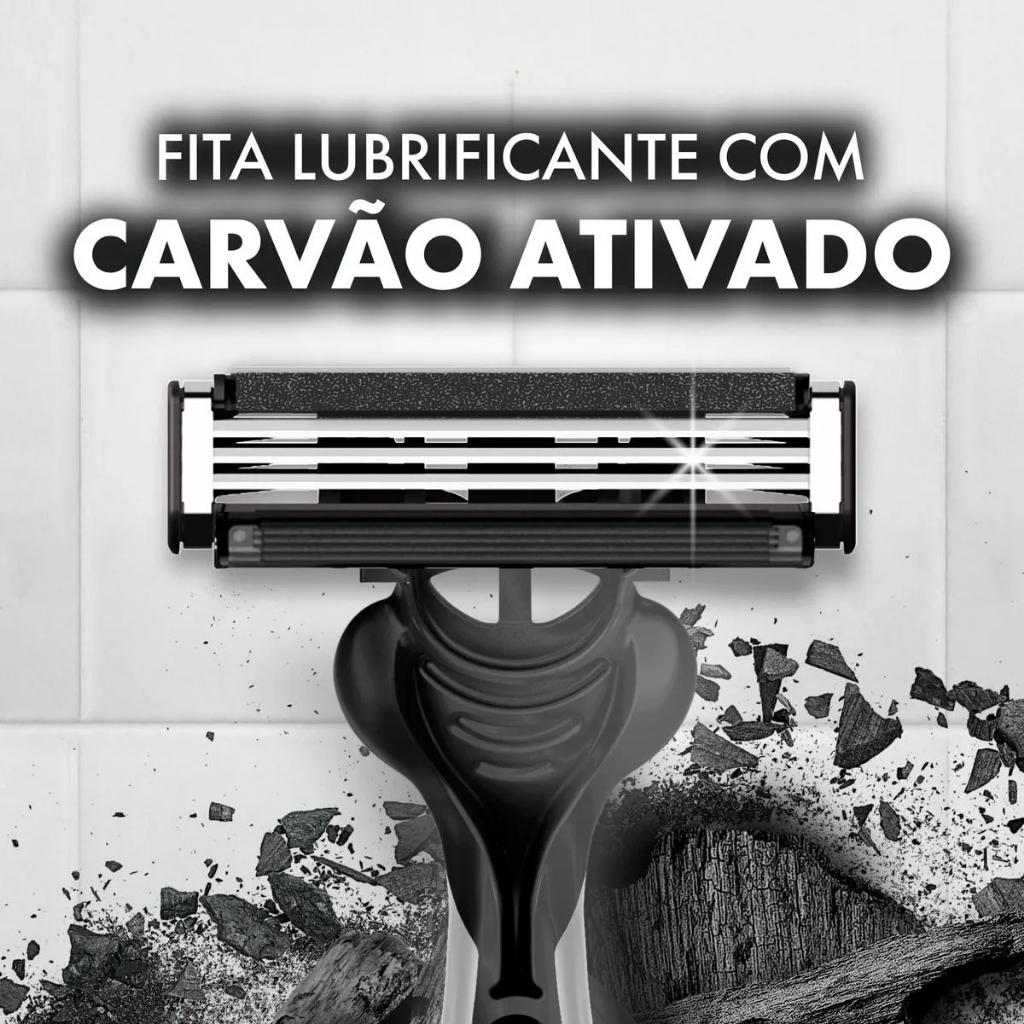Aparelho De Barbear Gillette Prestobarba3 Charcoal Com 2 Unidades Blister