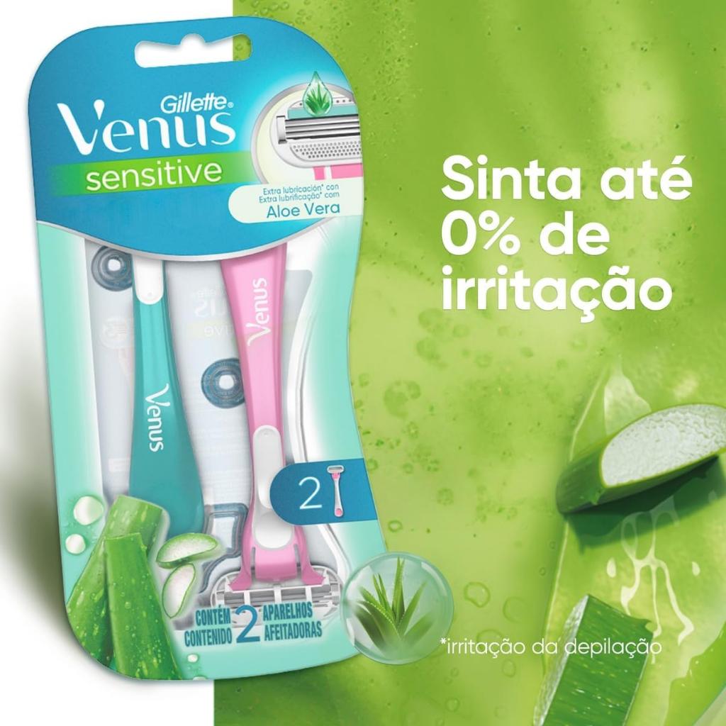 Aparelho De Depilar Gillette Venus Sensitive Com 2 Unidades