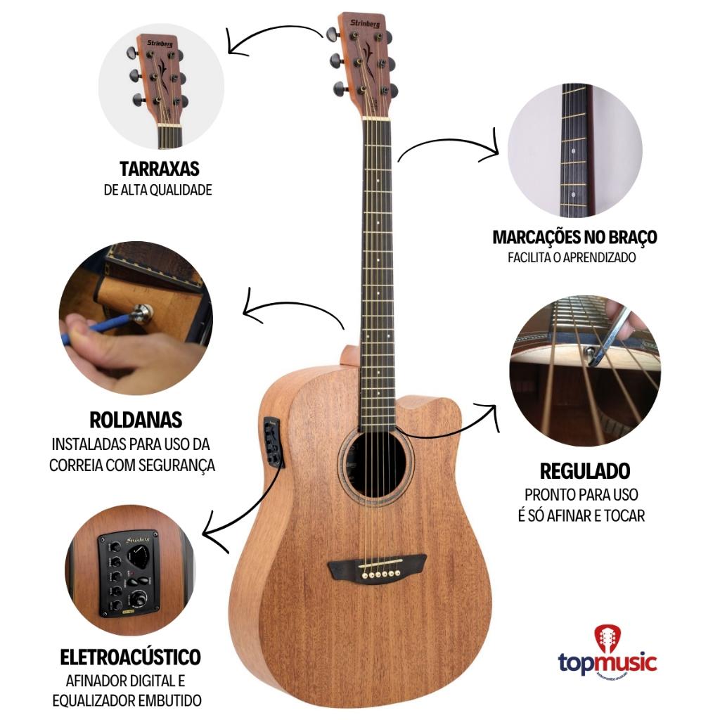 Kit Violao Strinberg Forest Fs4d Folk + Acessórios