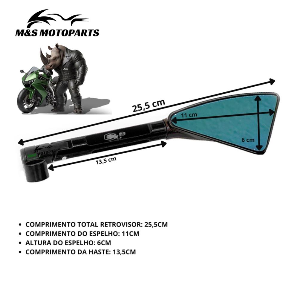 Kit Manete Esportivo Fazer 150 E 250 Lander Tenere +retrovisor Tomok 3 Pontas Manopla Universal Moto
