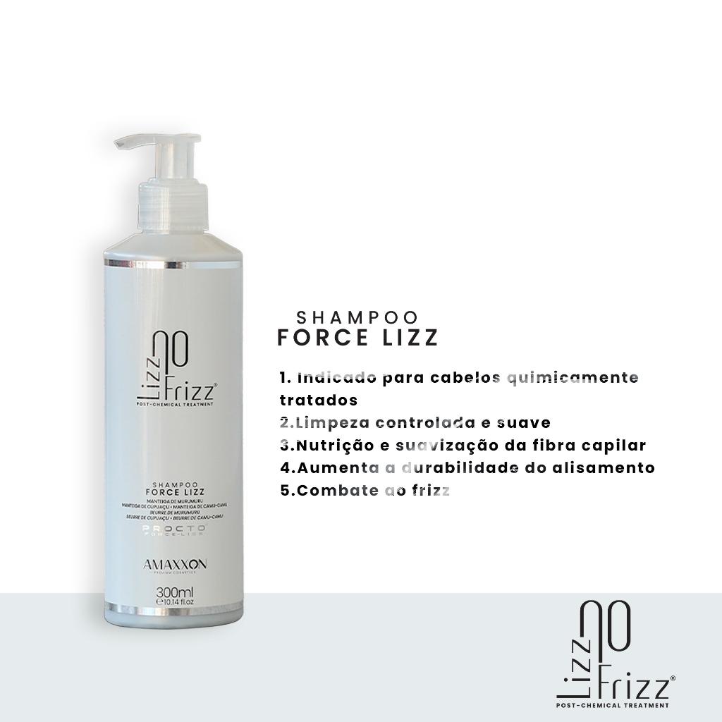 Shampoo Pós-química Lizz No Frizz Limpeza Suave + Hidratação + Força