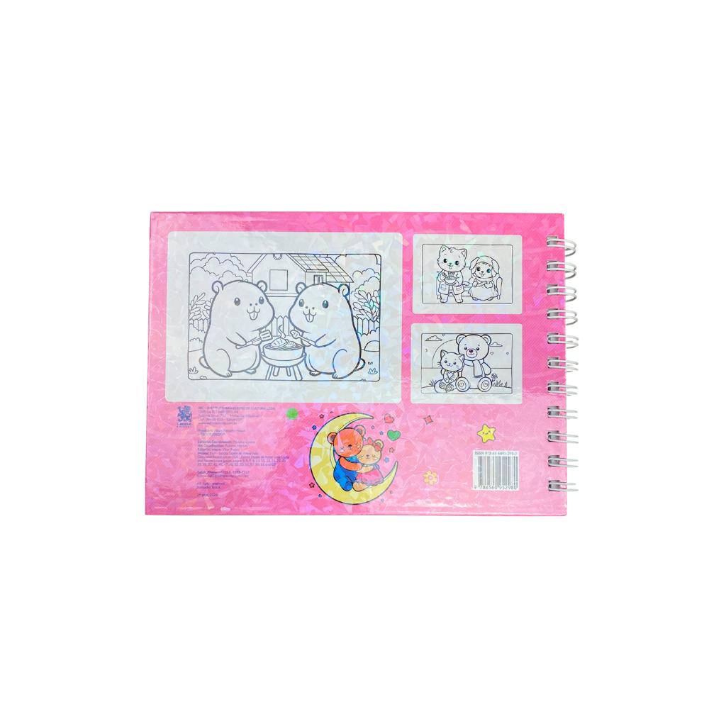 Cute Comfy Super Extra Edição 08 - Livro De Colorir Adulto - Capa Dura Holográfica - Rosa