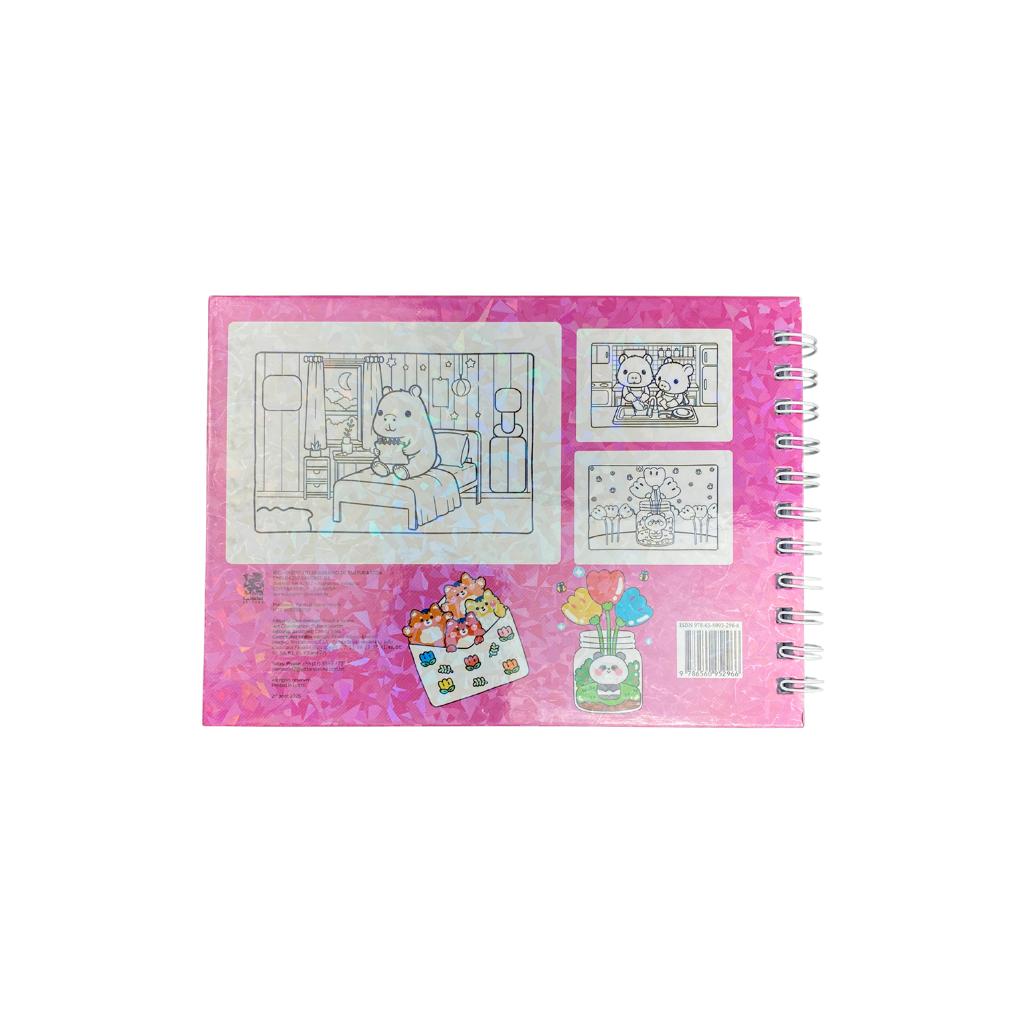 Cute Comfy Super Extra Edição 06 - Livro De Colorir Adulto - Capa Dura Holográfica - Rosa