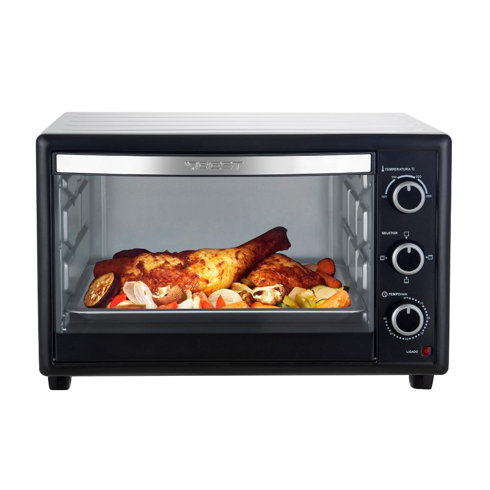 Forno Elétrico 66 Litros Com Timer E Controle De Temperatura Preto Branco Best