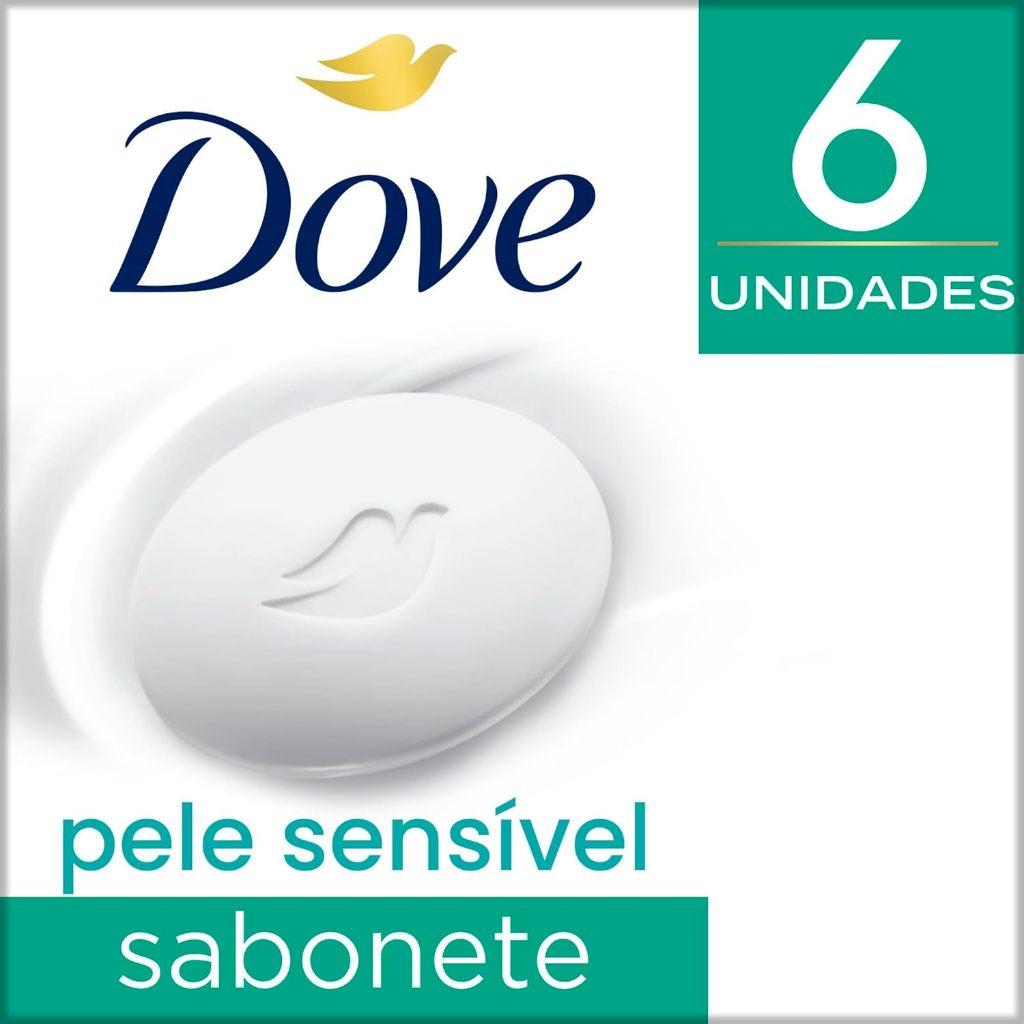 Pack Sabonete Em Barra Dove Pele Sensível Hipoalergênico Com 6 Unidades De 90g
