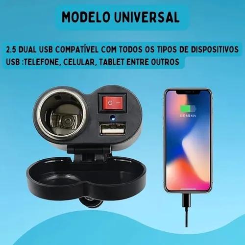 H Maston Cs-10 Tomada Para Moto USB Acendedor Motocicleta Carregado Prova Dagua