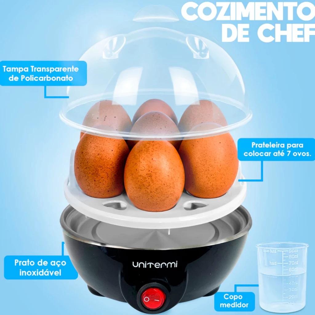 Cozedor De Ovo Elétrico 7 Ovos Portátil Cozimento A Vapor Com Tampa Transparente