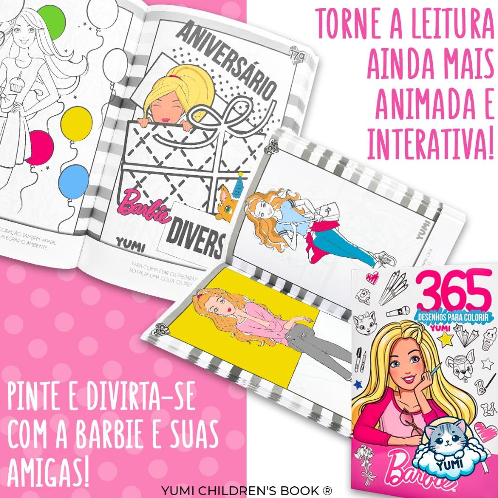 Livro Infantil 365 Desenhos Barbie Livro De Pintura Desenhos Para Colorir Rosa Oficial