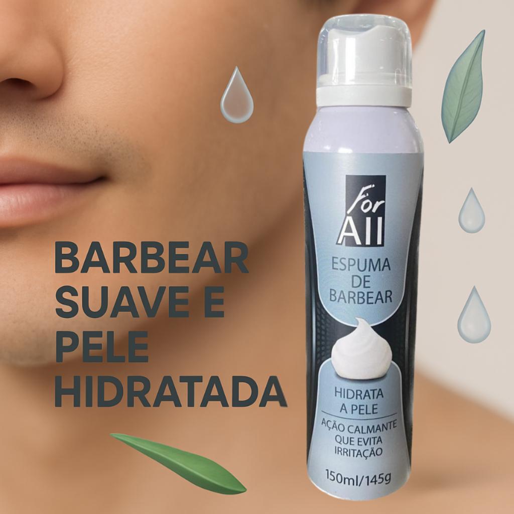 Espuma De Barbear Masculina Hidratação Suave E Refrescante 150ml Pele Sensivel Protegida E Conforto