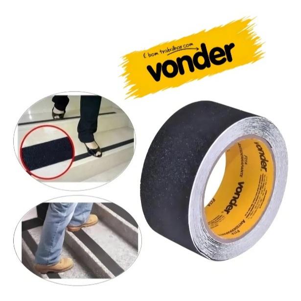 Fita Antiderrapante Lixa Para Pisos Escorregadios 5m X 50mm Cor Preto