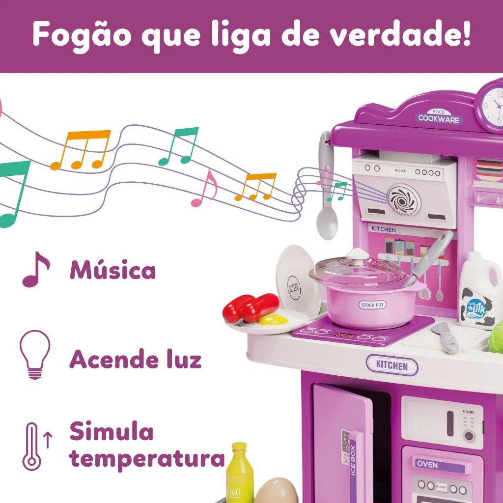 Kit Cozinha De Brinquedo Infantil Completa Solta Água E Som
