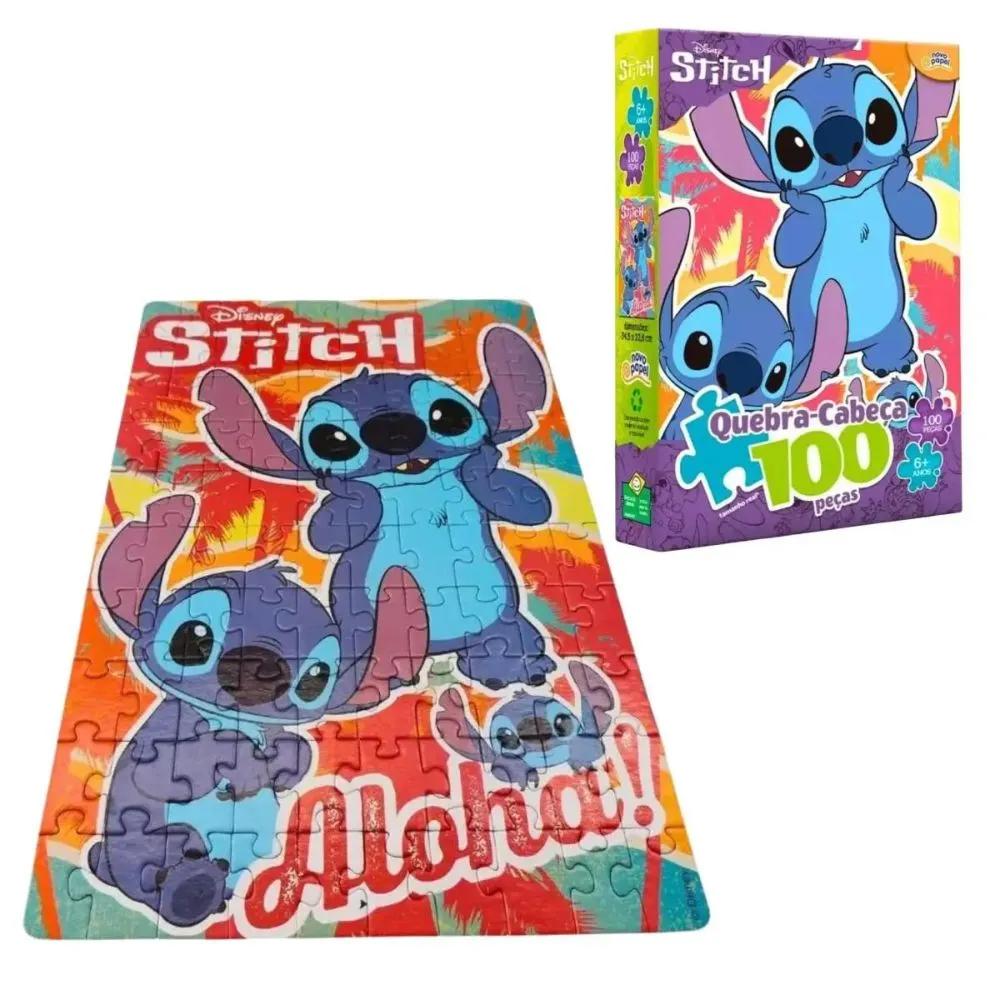 Kit Com Jogo Da Memória Quebra Cabeça 100 Peças Stitch - Toyster 8076/8075
