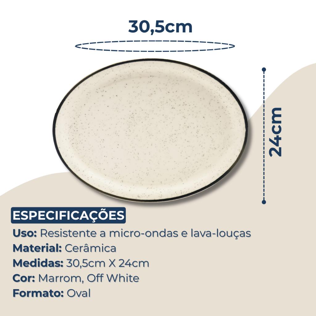 Travessa Bandeja Oval Para Servir Carnes Porções Brisa Oxford