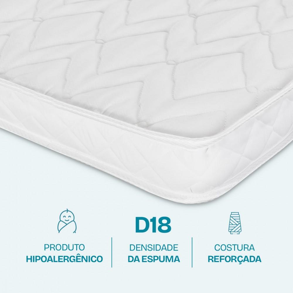 Colchão Para Berço Desmontável Chiqueirinho Cercadinho D18 100x70x10cm - Bf Colchões