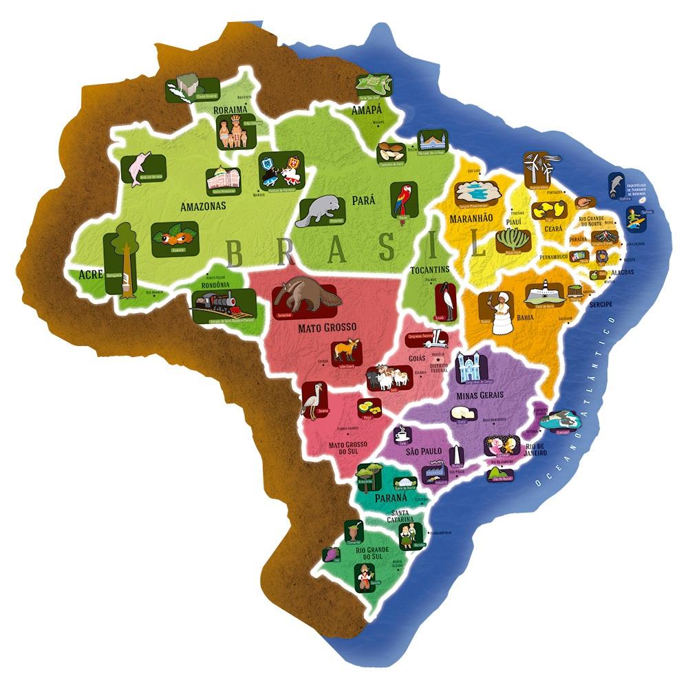 Puzzle Play Gigante Mapa Do Brasil