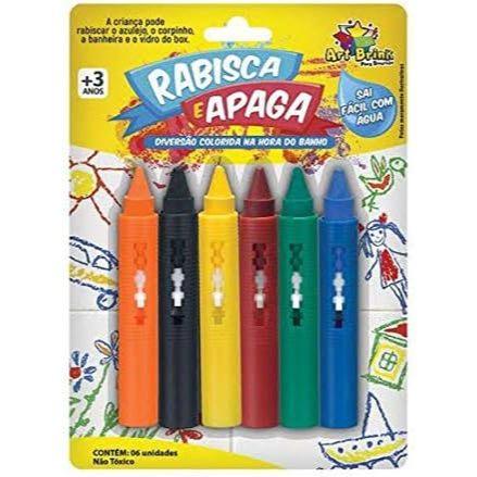Caneta Giz Rabisca E Apaga Com Agua 6 Cores - Art Brink