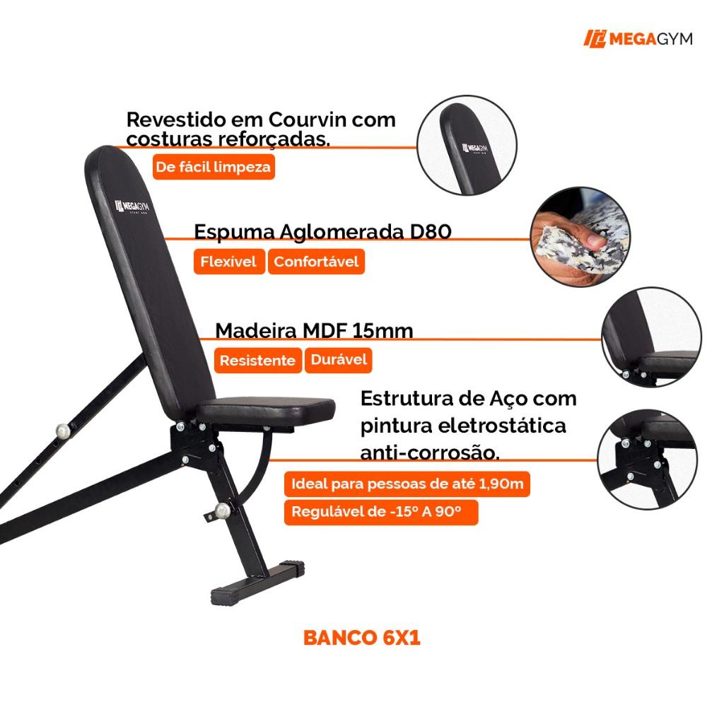 Banco De Academia E Musculação Regulável 18x1 Para Supino Inclinado Treino
