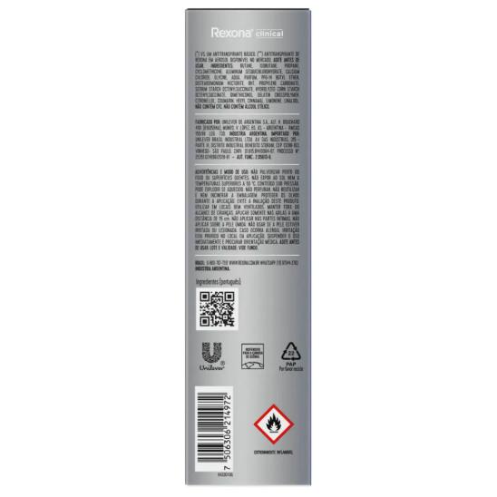 Desodorante Masculino Rexona Men Clinical Clear Aerosol 150 Ml