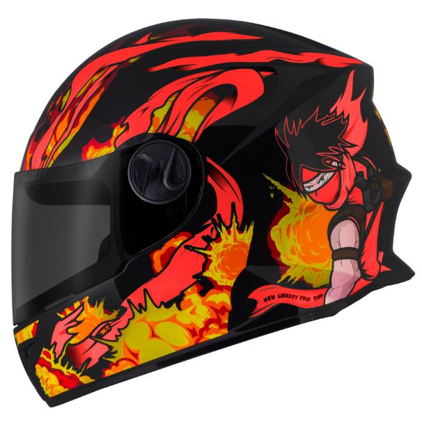 Capacete Fechado Infantil PRO Tork Liberty Four Kids Combustion Viseira Fume Forro Antialérgico