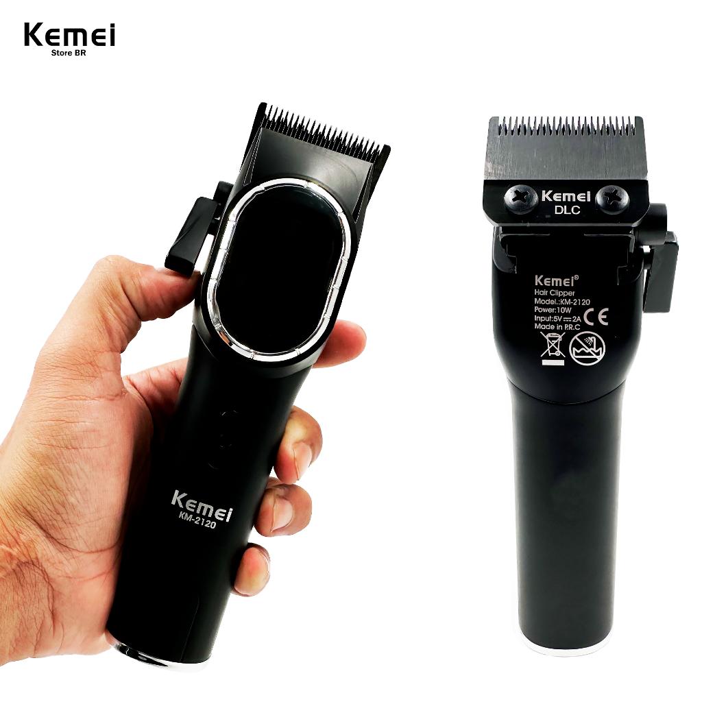 Km 2120 Máquina De Cortar Cabelo Sem Fio Barbeiro Recarregável Corte De Profissional Produto Bivolt