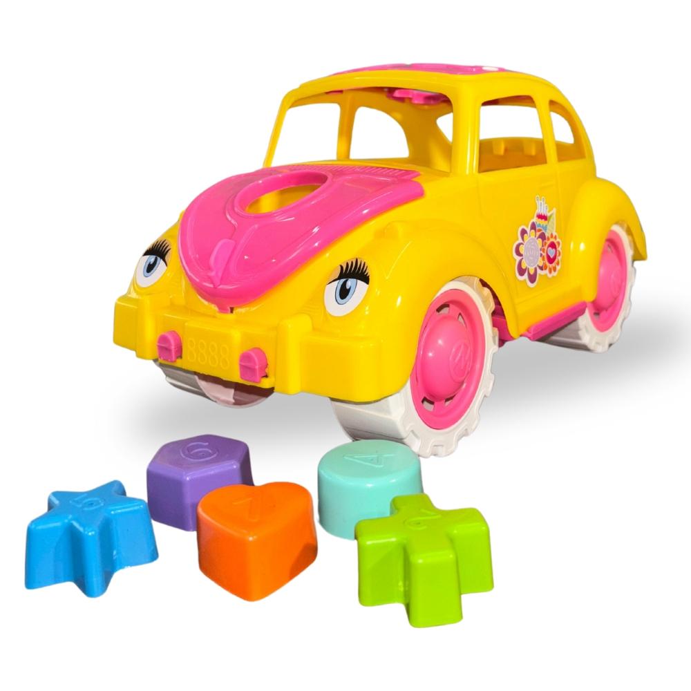 Fusca Educativo Pedagógico Educativo Brinquedo Cores Sortidas Com Peças De Encaixar - Queen Shop