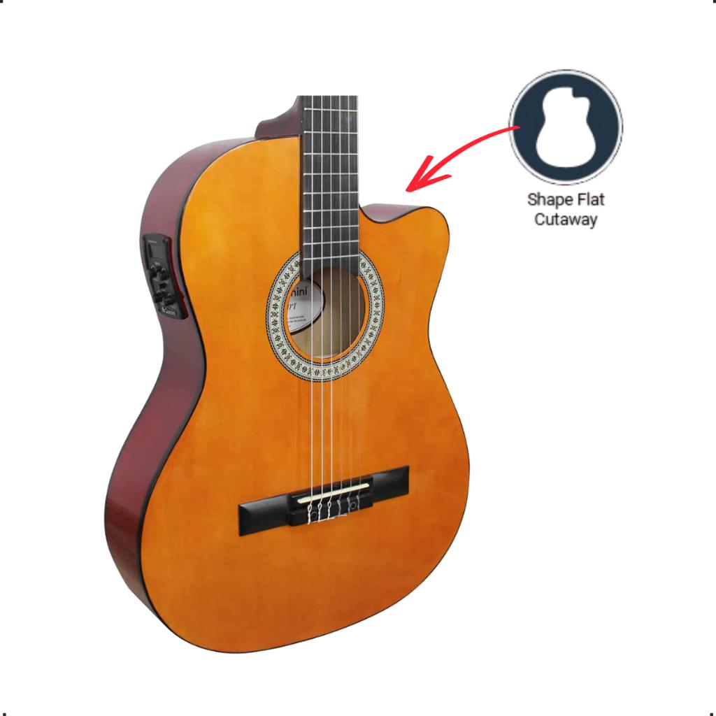 Violão Nylon Elétrico Adulto Flat Giannini Start Nf-14 Ceq Nt Natural Brilhante Cutway + Acessórios