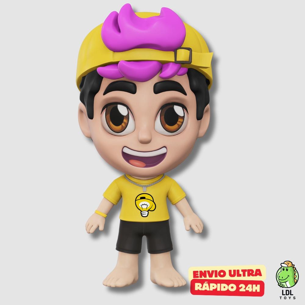Boneco Vinil Leozin Dos Rosas Gamer Articulado Youtuber 15cm Algazarra