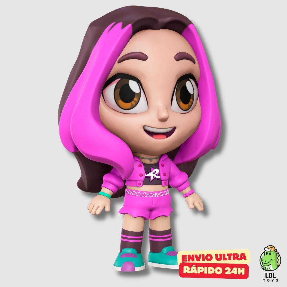 Boneco Vinil Emilly Vick Dos Rosa Gamer Articulado Youtuber 15cm Algazarra