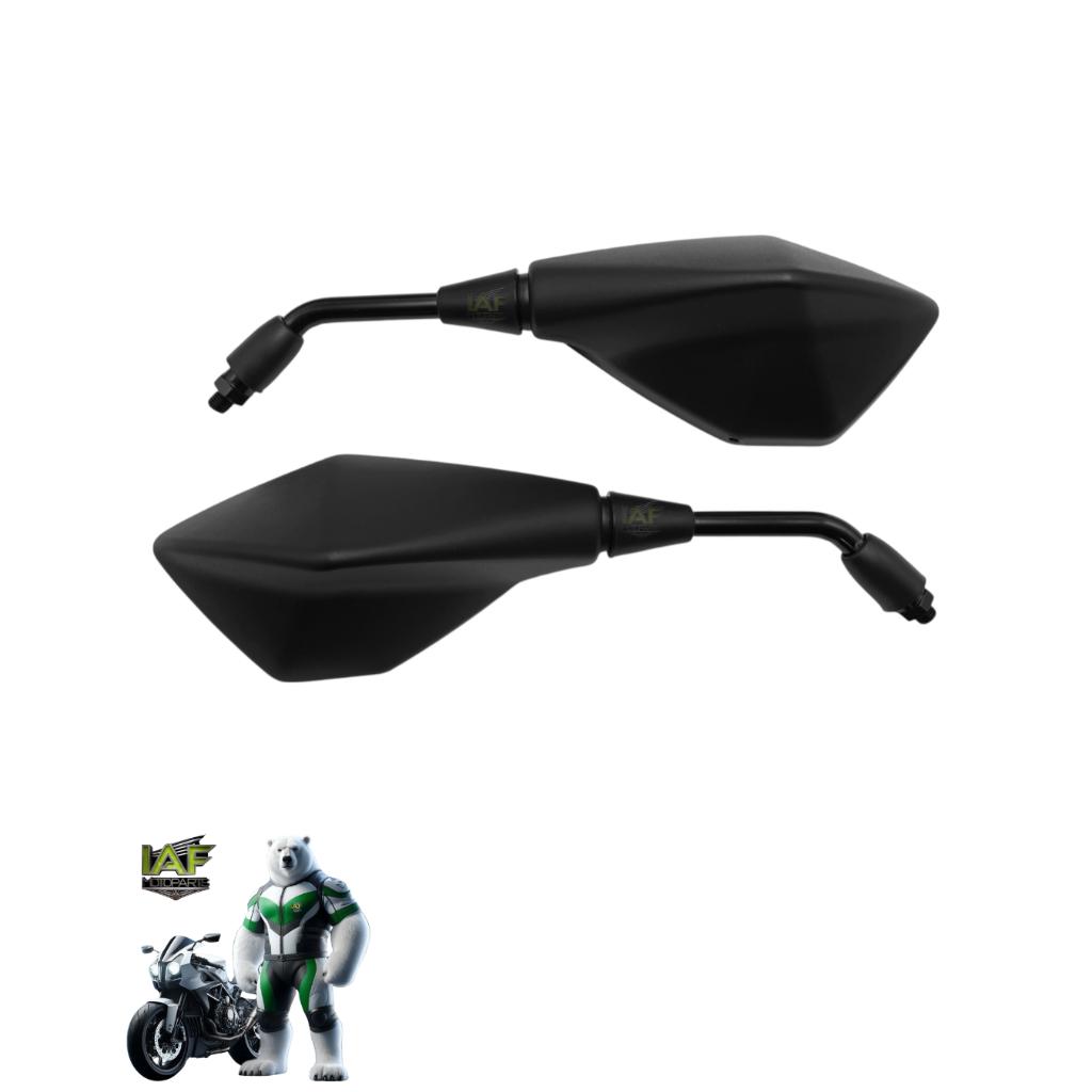 Par De Retrovisor Kawasaki Z400 Haste Longa Fixa P/Moto Yamaha Lente Convexa