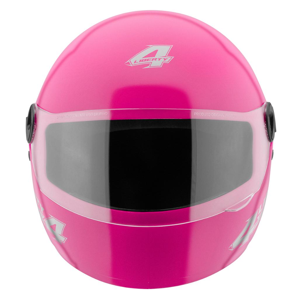 Capacete Rosa Tamanho 58 PRO Tork Viseira Cristal Casco Abs Cinta Jugular Fecho Revestido Em Eps