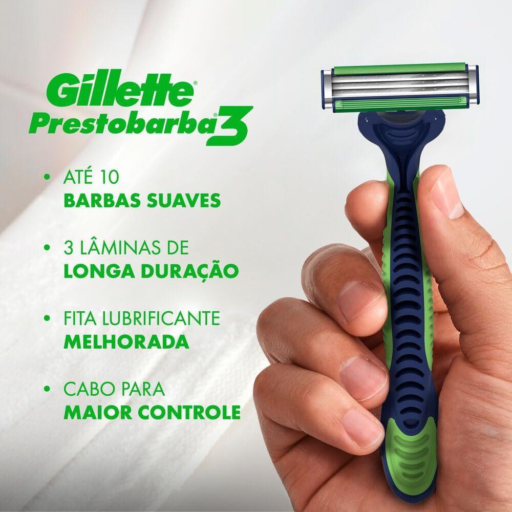 Aparelho De Barbear Descartável Gillette Prestobarba3 Sensitive Leve 8 Pague 6