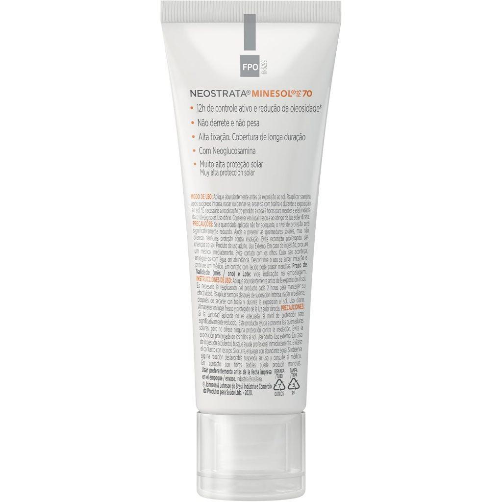 Protetor Solar Facial Neostrata Minesol Oil Control Fps70 Pele Média Clara Com 40g