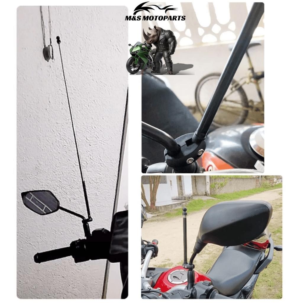 2 Antena Corta Pipa Moto Linha Cerol Abs 6 Estágios Retrovisor