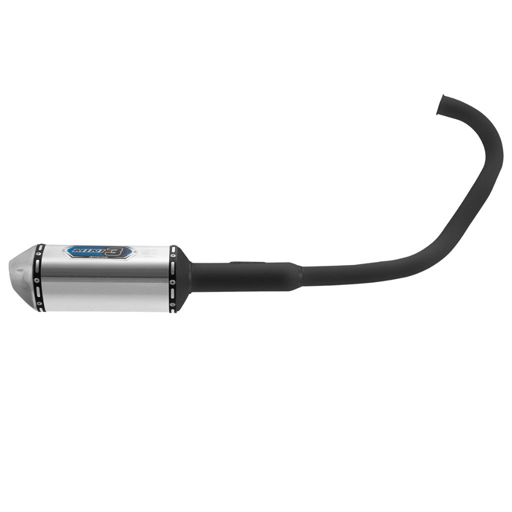 Escapamento Escape Moto PRO Tork Mini 3 Compatível Cg Titan 1976 À 1999 Curva Preta