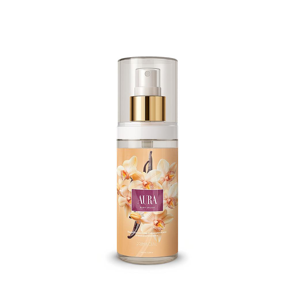 Kit Perfume Feminino Aura 100ml + Body Splash 200ml - Primacial Perfume Floral Com Baunilha