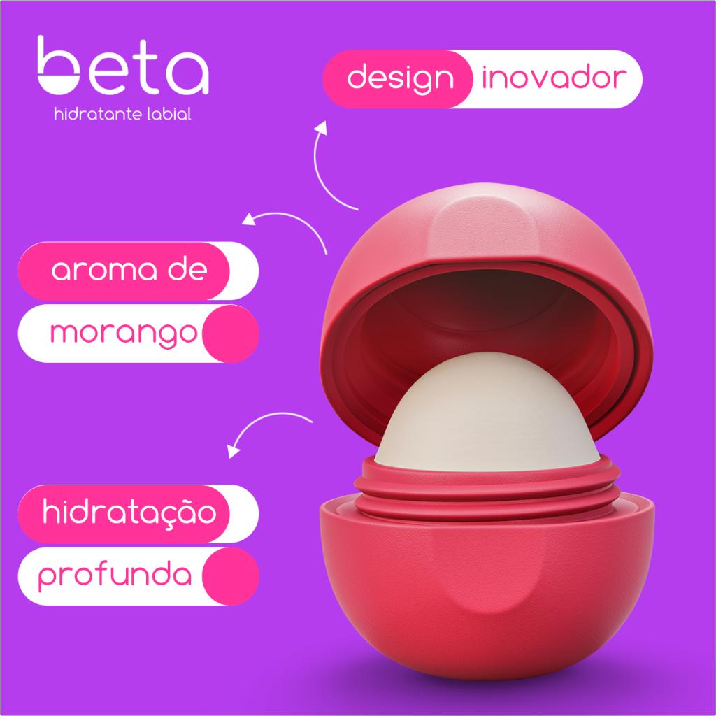 Hidratante Labial Beta Morango Hidratação Profunda Com FPS 6