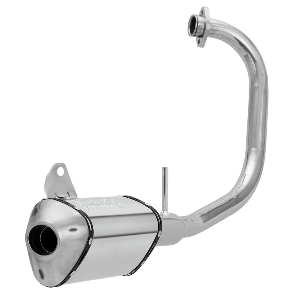Escapamento Escape Moto PRO Tork Mini 3 Stamp Ybr 125 Factor 2009 - 2015 Cromado Com Ponteira